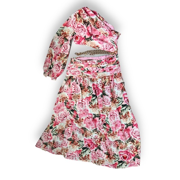 Source Unknown Dresses & Skirts - Satiny Floral "Two-Piece" Maxi Dress | EUC Size L